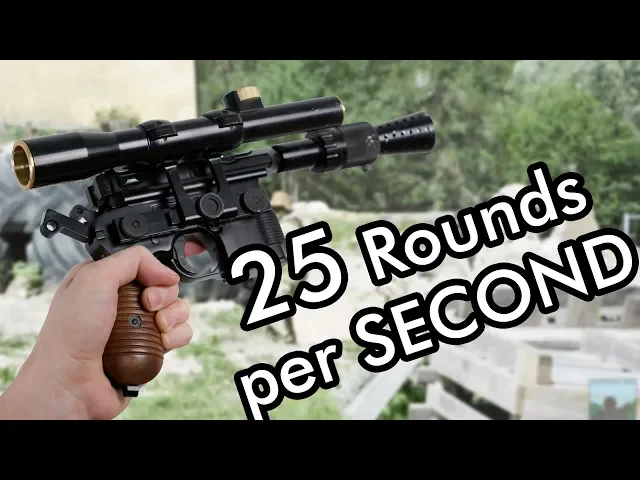 han solo playing airsoft with his blaster
